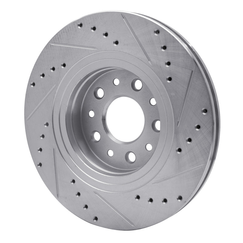 R1 Concepts R1 05-09 Ford Five Hundred Front Left Drilled & Slotted Silver Brake Rotor