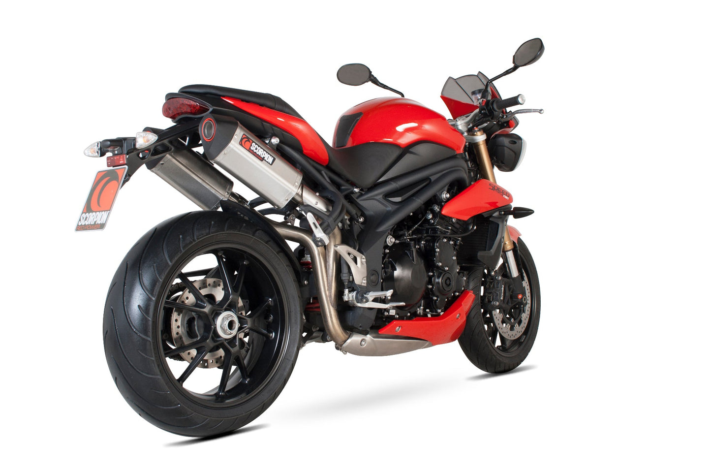 Scorpion RTR70SEO Triumph Speed Triple 1050 Serket Parallel Slip-On (Pair) - Brushed Stainless Steel Sleeve | ML Performance UK UK