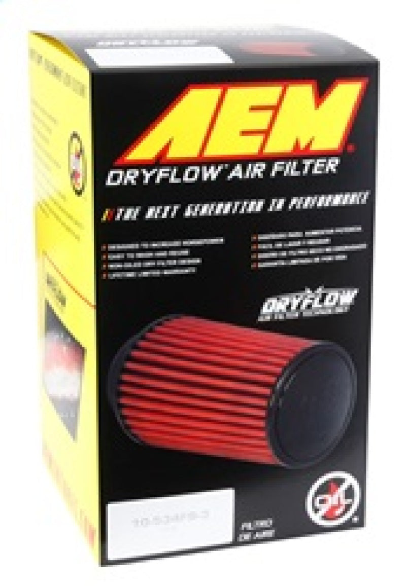 AEM Induction AEM Dryflow Air Filter - Round Tapered 6in Base OD x 5in Top OD x 5.5in H x 2.5in Flange ID