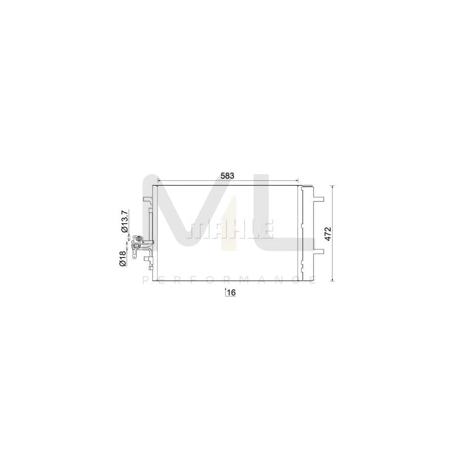 MAHLE ORIGINAL AC 959 000S Air conditioning condenser with dryer