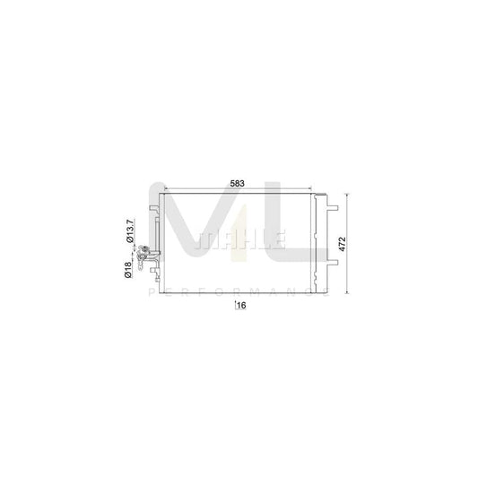 MAHLE ORIGINAL AC 959 000S Air conditioning condenser with dryer