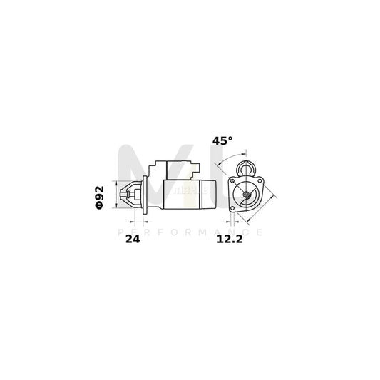 MAHLE ORIGINAL MS 12 Starter motor 12V 2,2kW, Teeth Quant.: 9 | ML Performance Car Parts