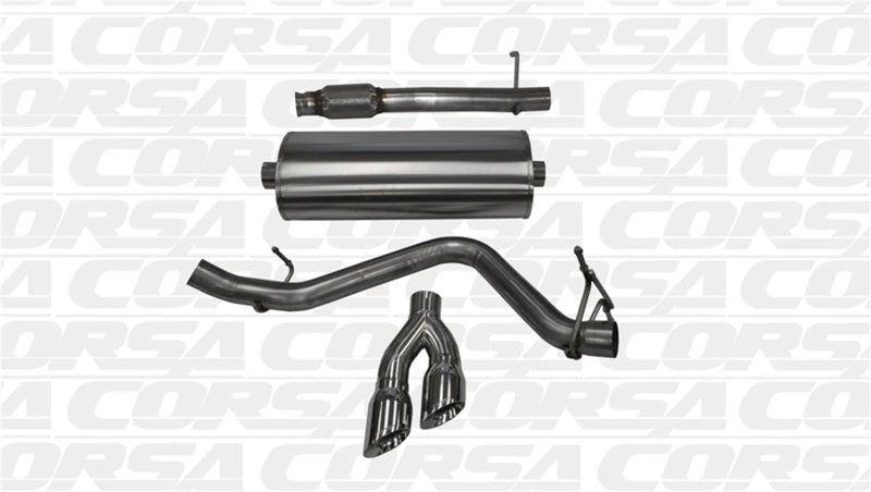CORSA Performance Corsa 14-19 GMC Sierra/Chevy Silv 1500 Reg. Cab/Long Bed 5.3L V8 Polished  Single Side CB Exhaust