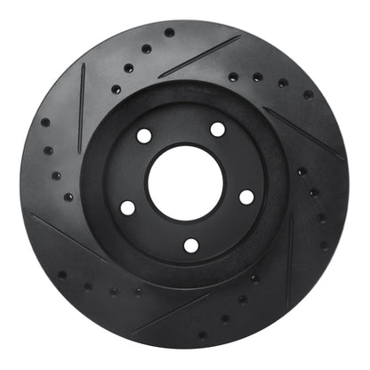 R1 Concepts R1 99-01 Infiniti I30 Front Right Drilled & Slotted Black Brake Rotor