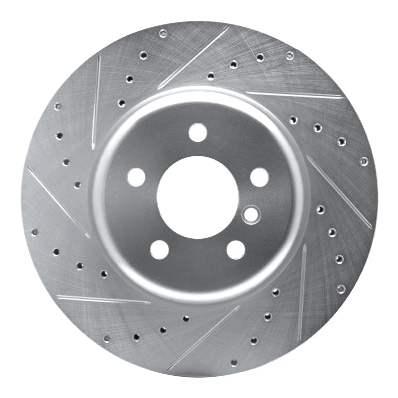 R1 Concepts R1 11-19 BMW 535D xDrive Front Left Drilled & Slotted Silver Brake Rotor