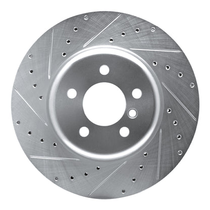 R1 Concepts R1 11-19 BMW 535D xDrive Front Left Drilled & Slotted Silver Brake Rotor