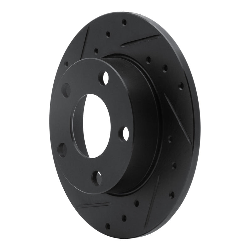 R1 Concepts R1 85-00 Audi 5000CS Turbo Quattro Rear Left Drilled & Slotted Black Brake Rotor
