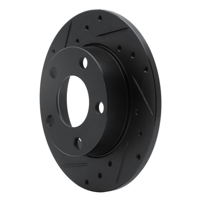 R1 Concepts R1 85-00 Audi 5000CS Turbo Quattro Rear Left Drilled & Slotted Black Brake Rotor