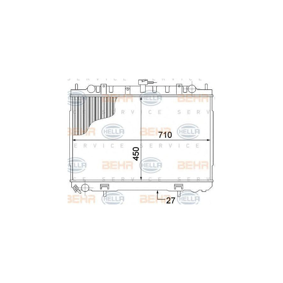 Hella 8MK 376 770-781 Engine Radiator For Nissan X-Trail (T30)