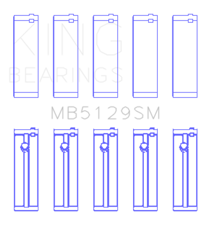 King Engine Bearings Land Rover 224Dt (Size +0.50mm) Main Bearing Set