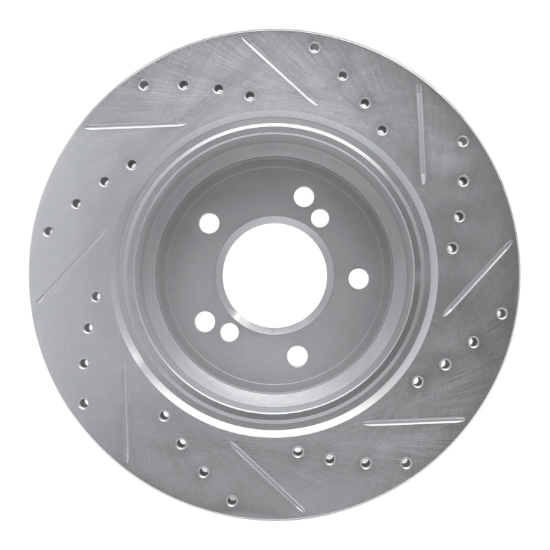 R1 Concepts R1 00-06 BMW M5 Rear Left Drilled & Slotted Silver Brake Rotor