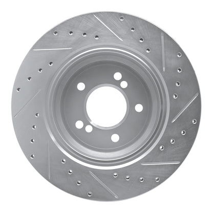R1 Concepts R1 00-06 BMW M5 Rear Left Drilled & Slotted Silver Brake Rotor