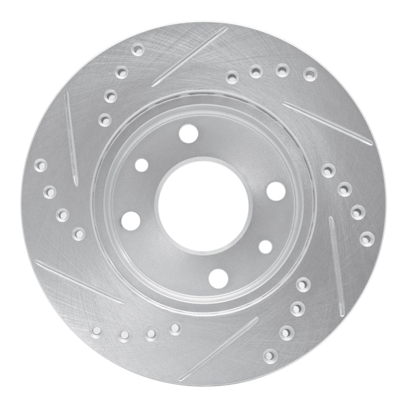 R1 Concepts R1 83-85 Renault R18I Front Right Drilled & Slotted Silver Brake Rotor