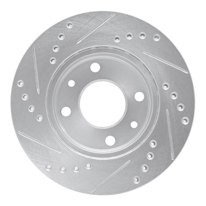 R1 Concepts R1 83-85 Renault R18I Front Right Drilled & Slotted Silver Brake Rotor