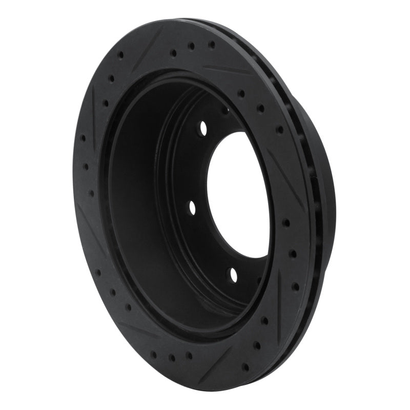 R1 Concepts R1 88-95 Nissan Pathfinder Rear Left Drilled & Slotted Black Brake Rotor