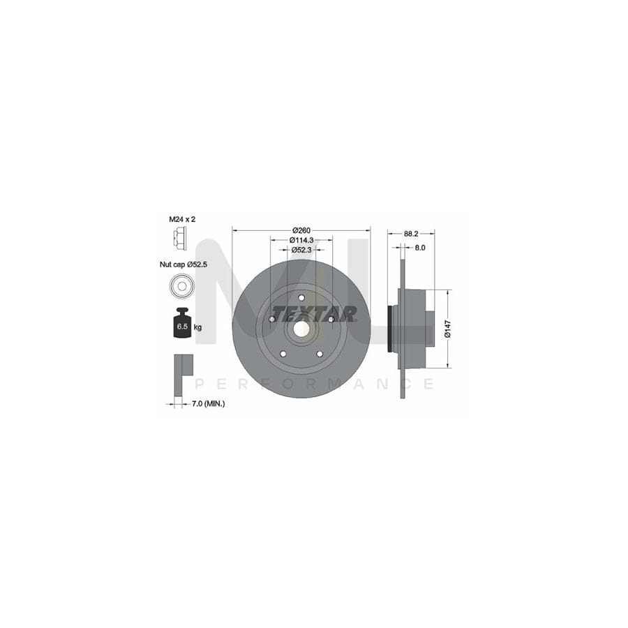TEXTAR PRO 92195903 Brake Disc Solid, Coated, with integrated magnetic sensor ring, with wheel bearing  - 1 piece