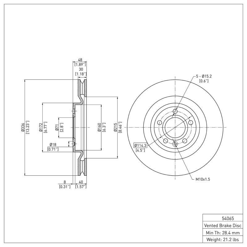 DFC 11-14 Ford Mustang Front Brake Rotor