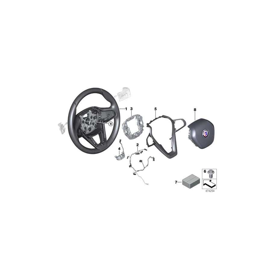 Genuine BMW 32307991812 G12 Sprt St. Wheel, Leather, Shift Paddles ALPINA (Inc. ALPINA B7)
