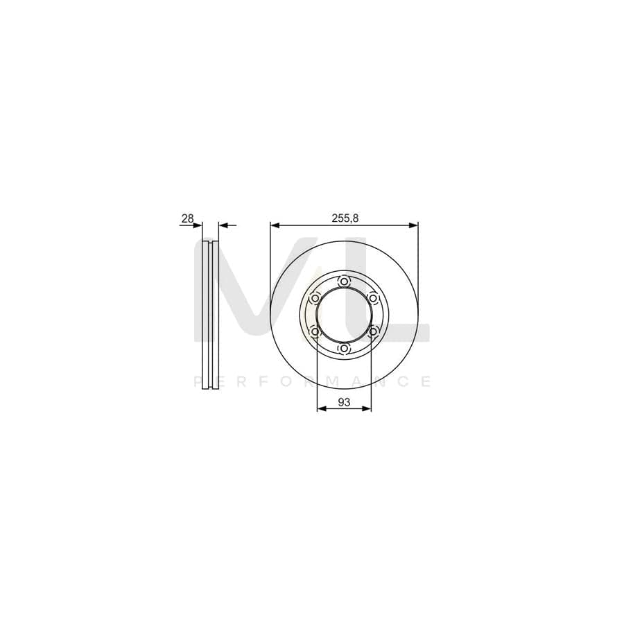 BOSCH 0 986 479 R37 Brake Disc for MAZDA E-Series Van (SR2) Vented, Oiled | ML Performance Car Parts
