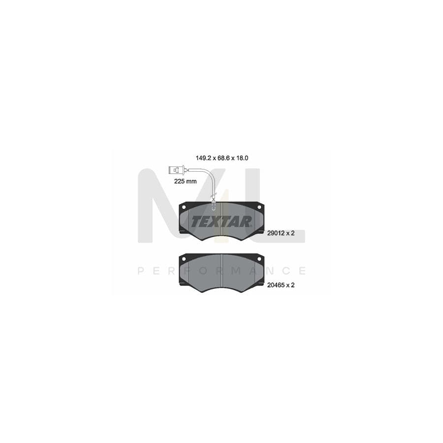 TEXTAR 2901201 Brake pad set for IVECO Daily with integrated wear warning contact