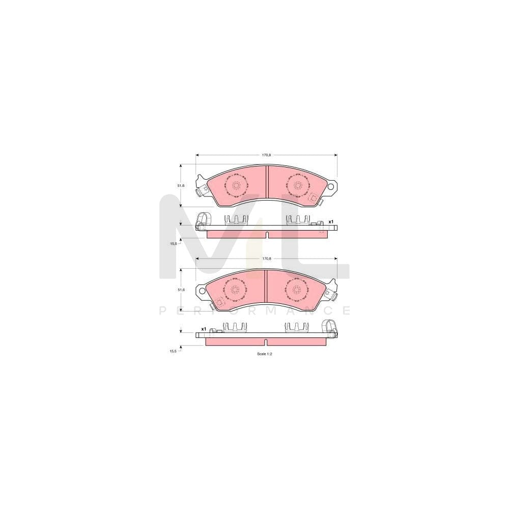 TRW Gdb1226 Brake Pad Set With Acoustic Wear Warning