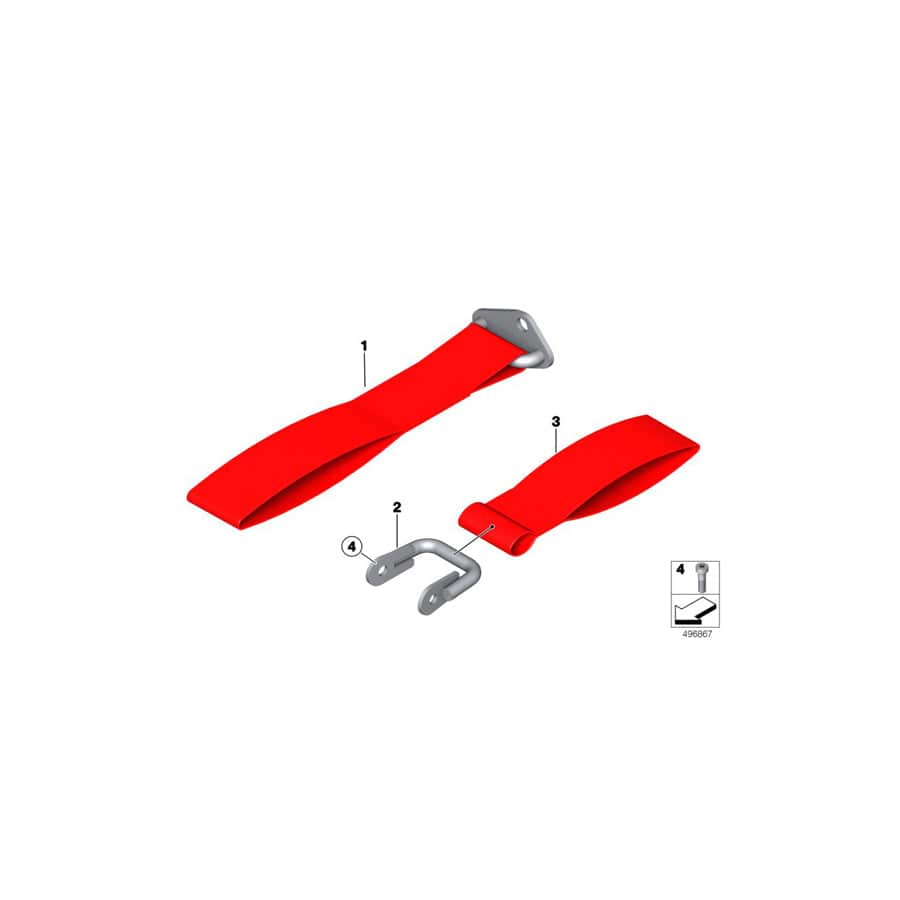 Genuine BMW 72158424676 Towing Hinge HINTEN/REAR (Inc. M6 GT3)