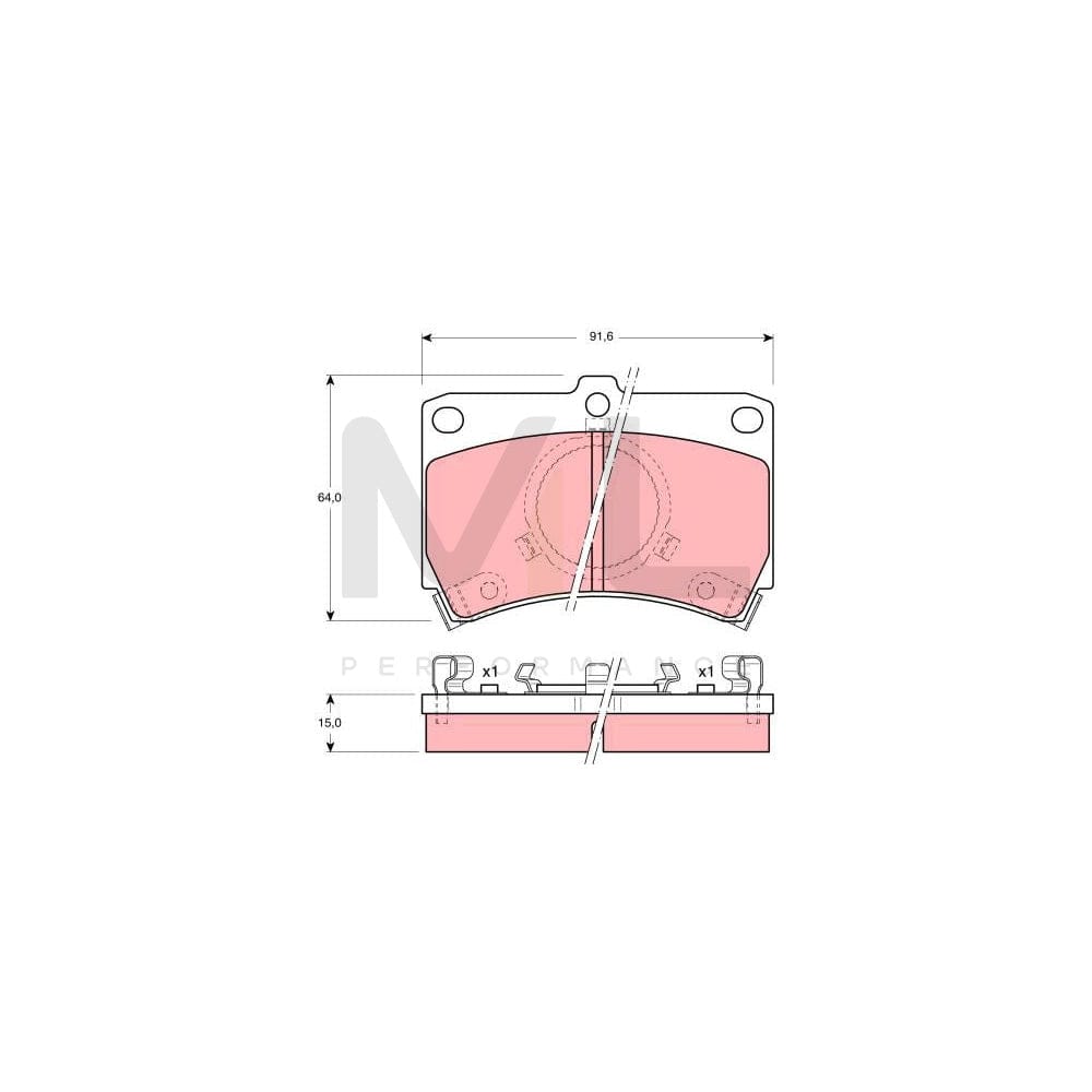 TRW Gdb374 Brake Pad Set For Mazda 323 With Acoustic Wear Warning
