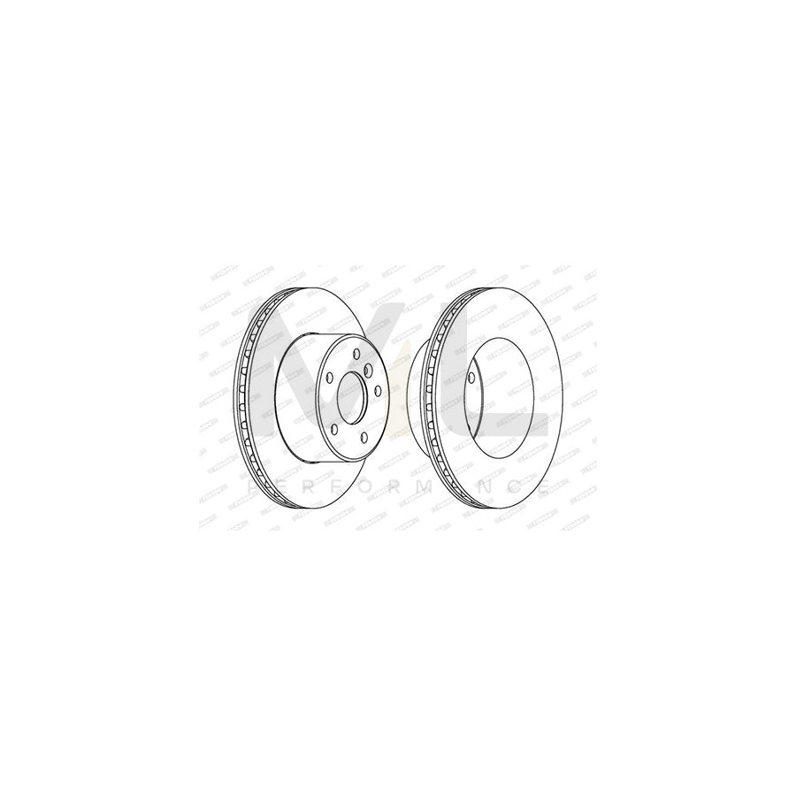 Ferodo Premier DDF1379C-1 Brake Disc for Land Rover Discovery II (L318) Vented, Coated, Without Bolts/Screws  - Pair