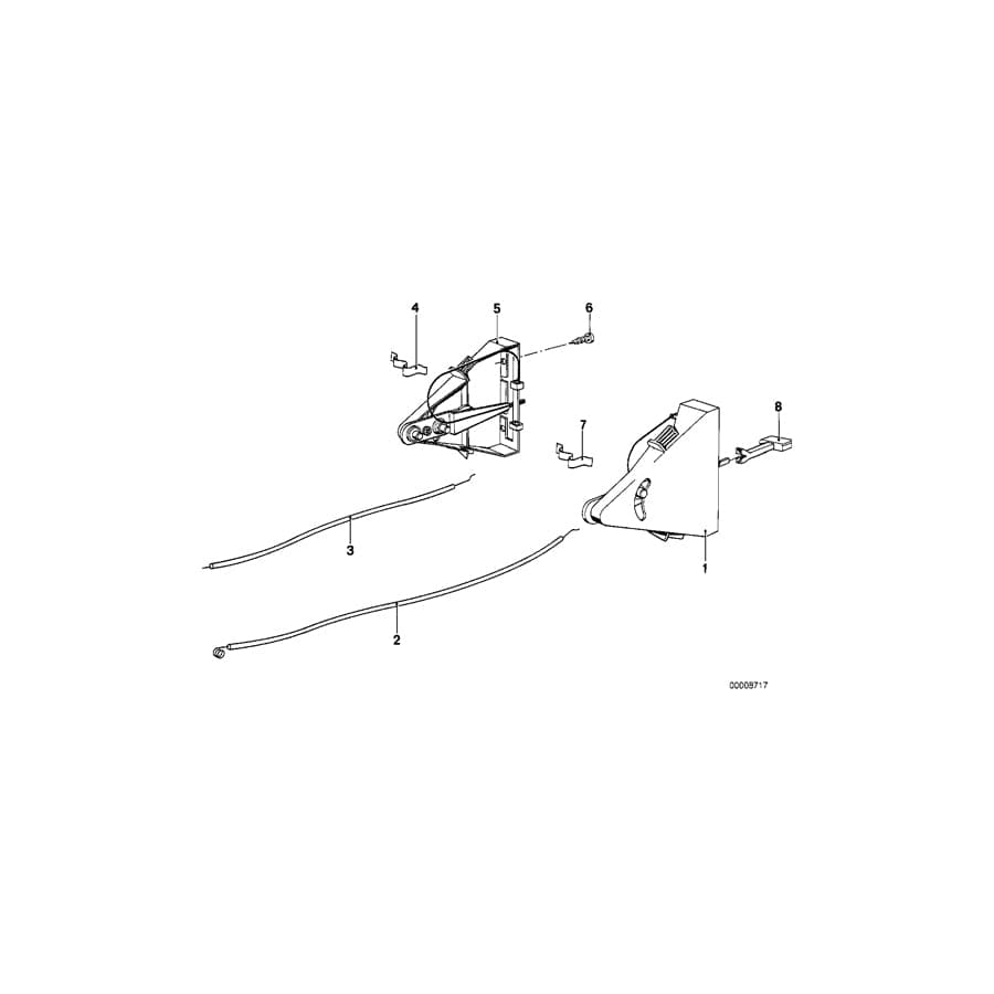 Genuine BMW 64111359631 E24 Bowden Cable Fresh Air Left (Inc. 635CSi, 630CSi & 628CSi)