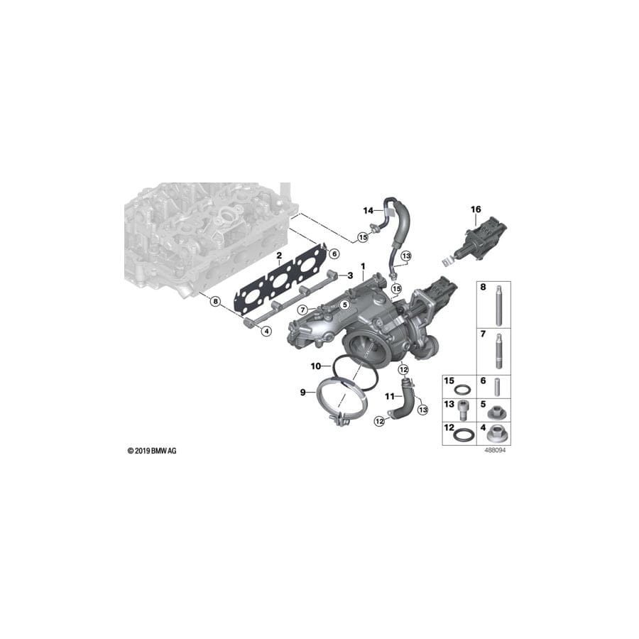 Genuine BMW 11657618035 F20 F48 Gasket For Exhaust Manifold (Inc. X1 18i, 216i & 318i)