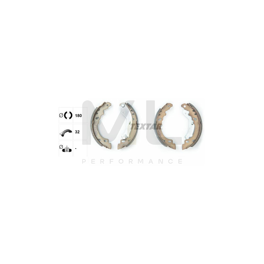 TEXTAR 91064600 Brake Shoe Set with handbrake lever