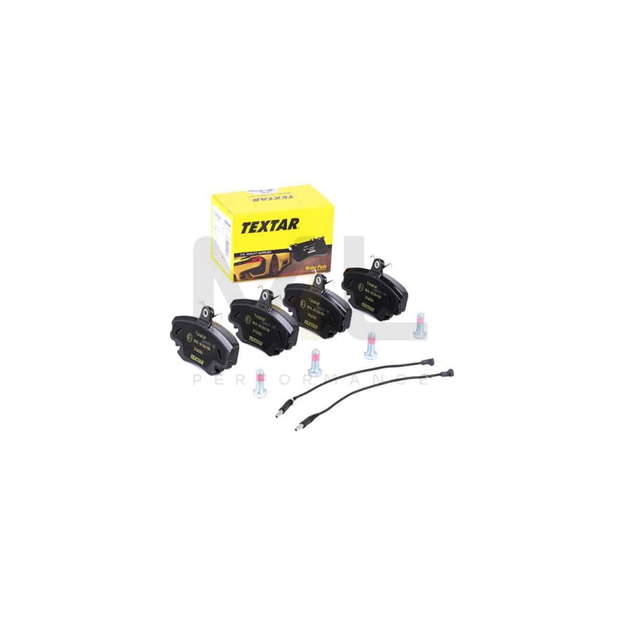 TEXTAR 2146304 Brake pad set incl. wear warning contact, with brake caliper screws