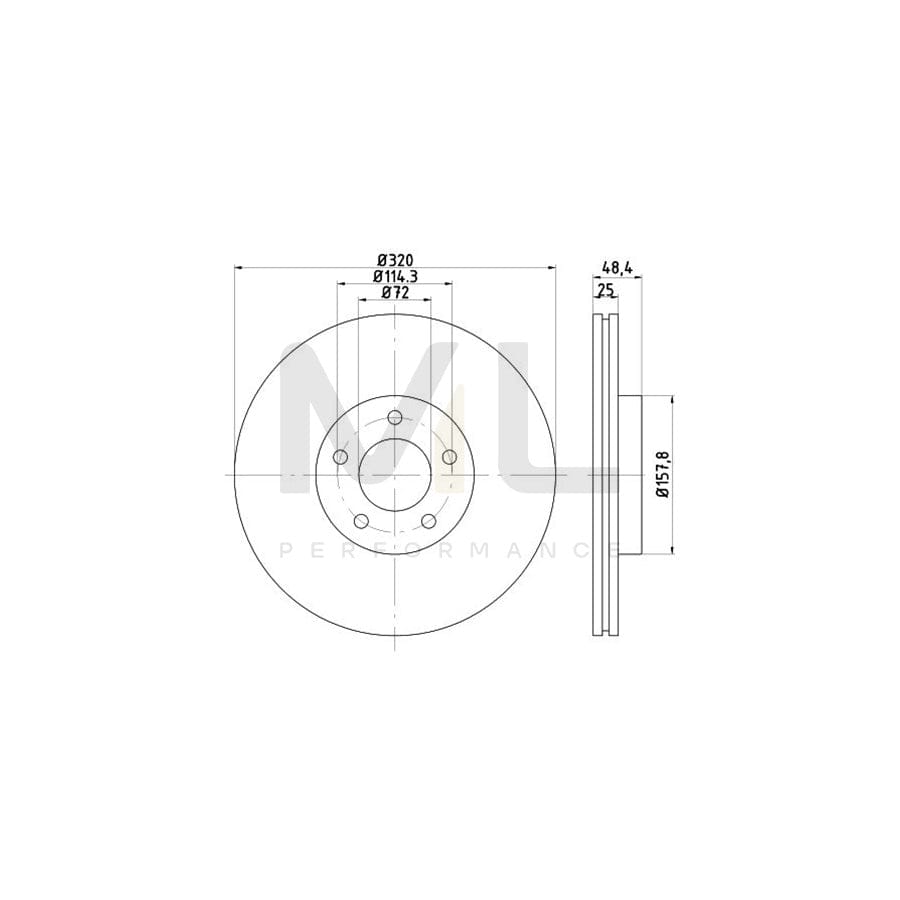 TEXTAR PRO 92223503 Brake Disc for MAZDA 3 Internally Vented, Coated, without wheel hub, without wheel studs  - 1 piece