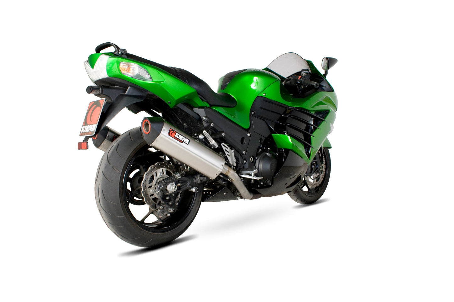 Scorpion RKA91SEO Kawasaki ZZR1400 Serket Parallel Slip-On (Pair) - Brushed Stainless Steel Sleeve | ML Performance UK UK