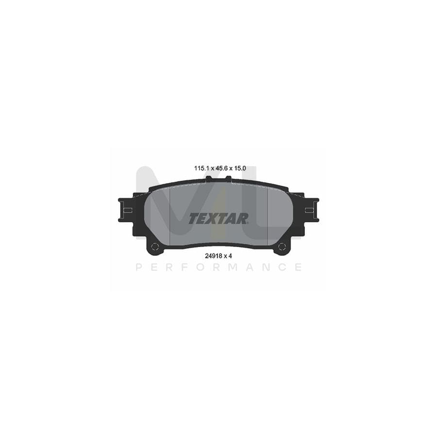 TEXTAR 2491801 Brake pad set not prepared for wear indicator