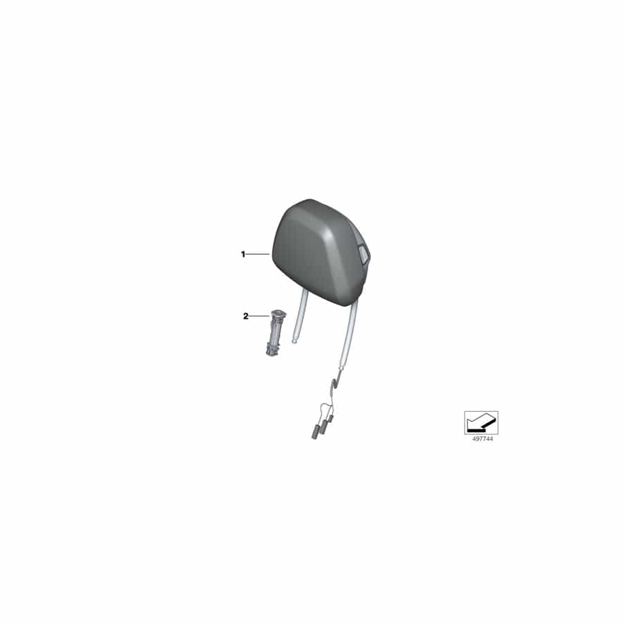 Genuine BMW 52107942430 G14 G15 Headrest Leather ELF.WEISS (Inc. 840i, M850iX & 840iX)