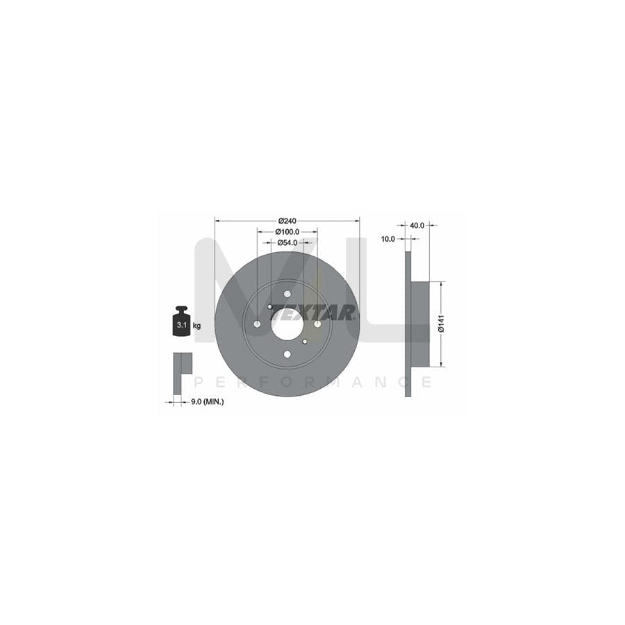 TEXTAR PRO 92180503 Brake Disc for TOYOTA MR2 I Coupe (W10) Solid, Coated, without wheel hub, without wheel studs  - 1 piece