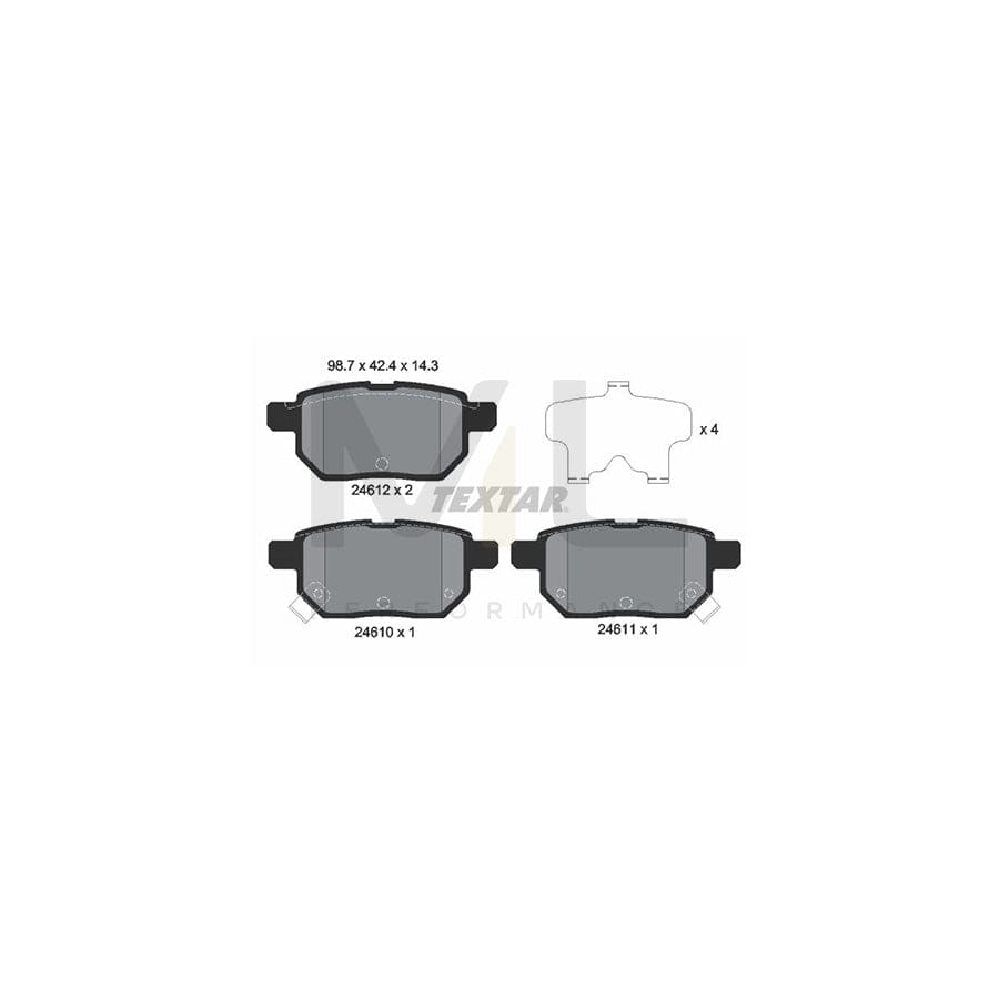TEXTAR 2461001 Brake pad set with acoustic wear warning