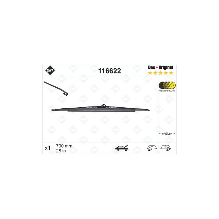 Swf Original Spoiler 116622 Wiper Blade For Peugeot 307