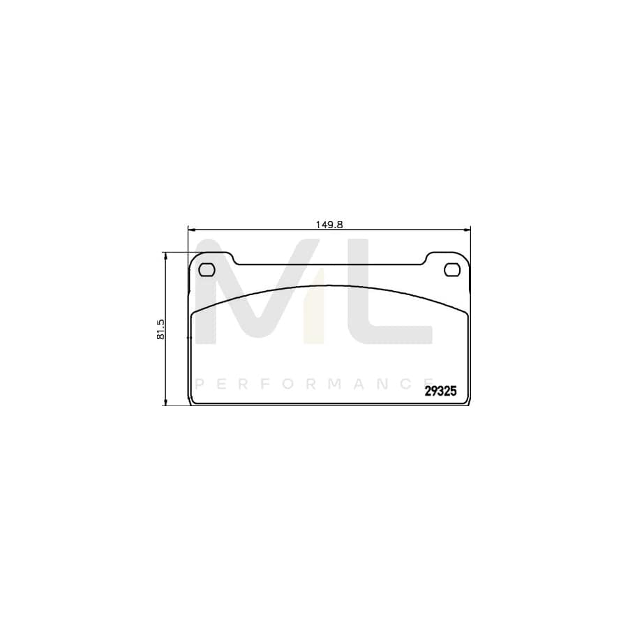 TEXTAR 2932501 Brake pad set not prepared for wear indicator