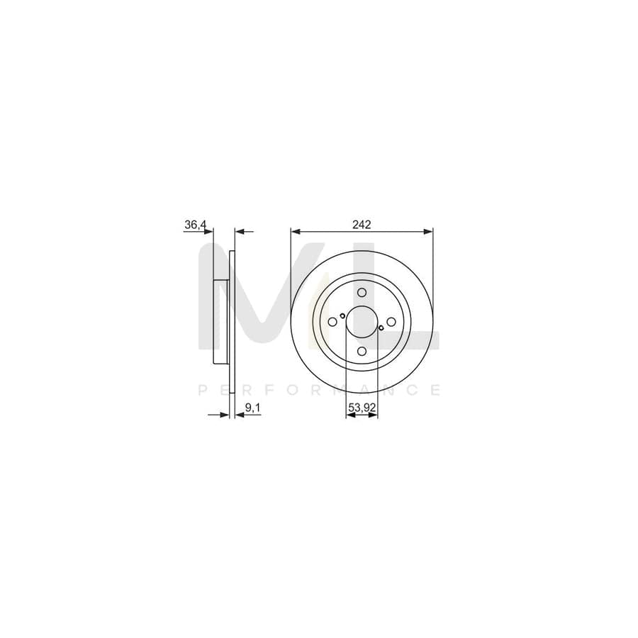 BOSCH 0 986 479 879 Brake Disc for TOYOTA COROLLA Solid, Oiled | ML Performance Car Parts