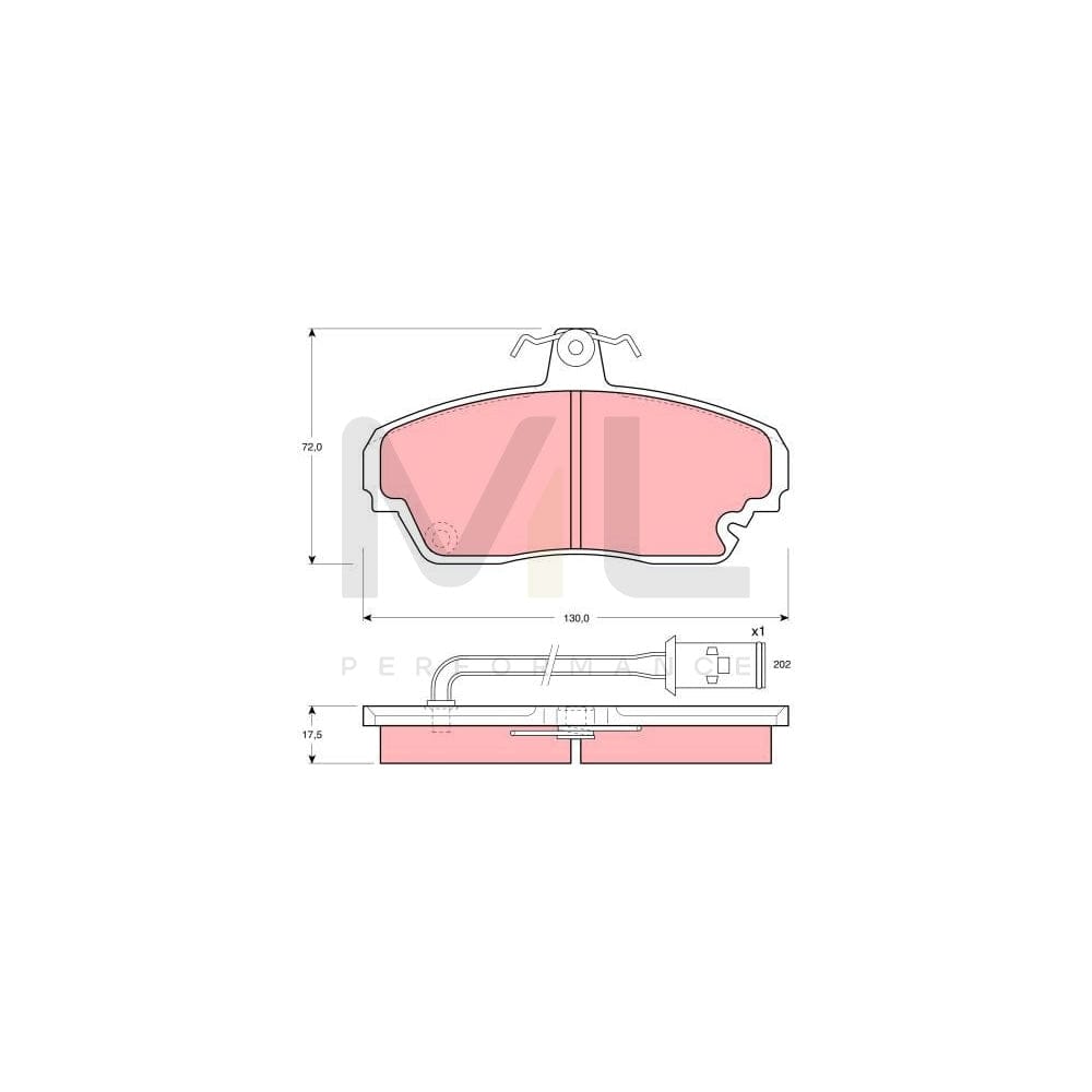TRW Cotec Gdb851 Brake Pad Set Incl. Wear Warning Contact