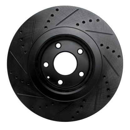 R1 Concepts R1 16-25 Mazda CX-5 Front Right Drilled & Slotted Black Brake Rotor