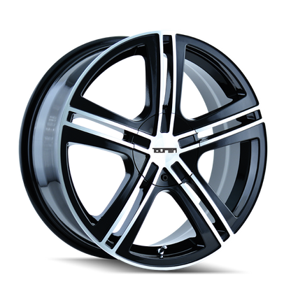 Touren 3262 TR62 17x7 / 5x100/114.3 BP / 40mm Offset / 72.62mm Hub Gloss Black Machined Wheel