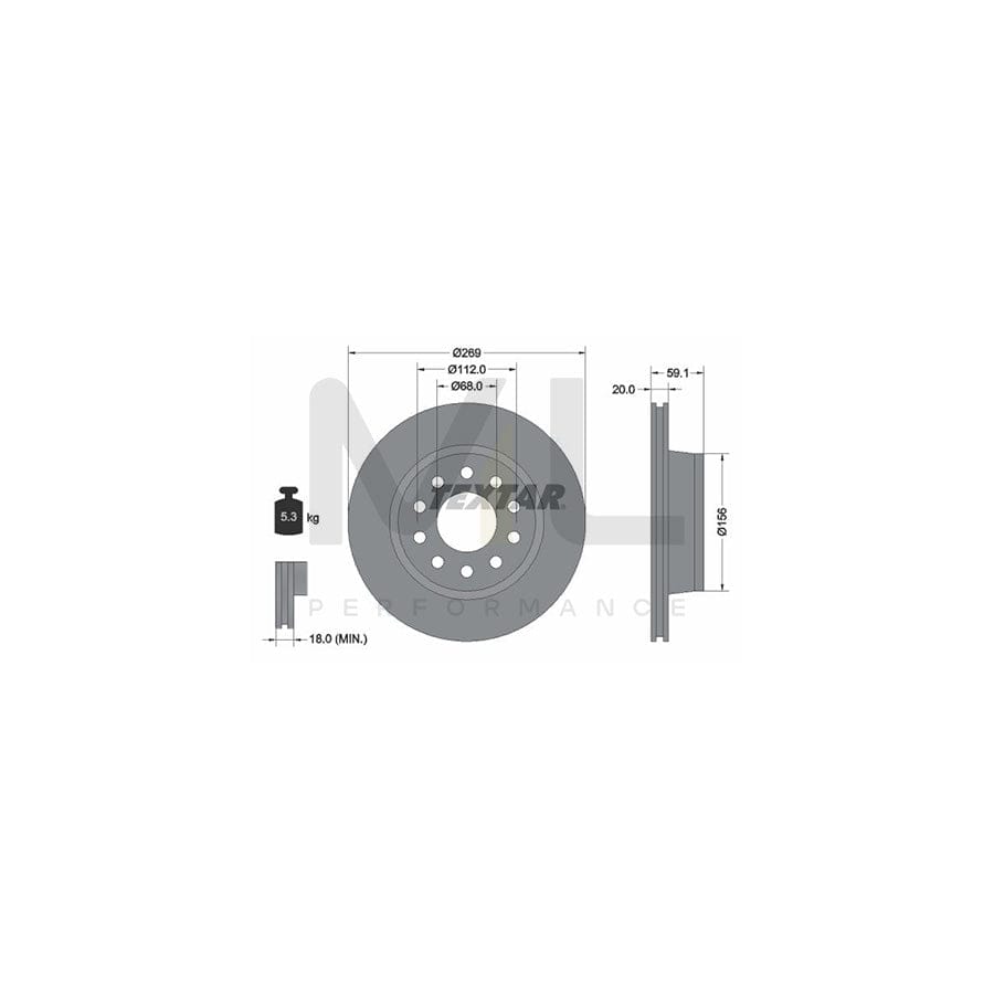 TEXTAR 92068400 Brake Disc Externally Vented, without wheel hub, without wheel studs  - 1 piece
