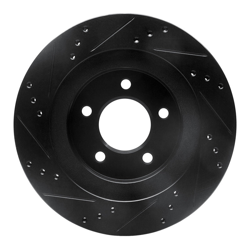 R1 Concepts R1 98-04 Chrysler CONCORDE Front Right Drilled & Slotted Black Brake Rotor