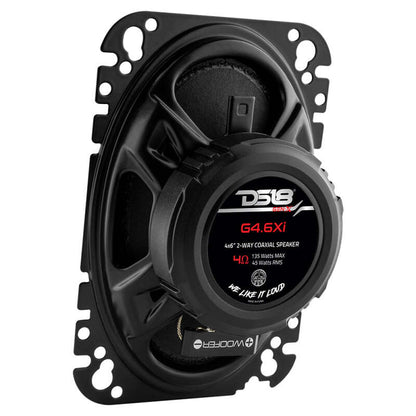 DS18 4x6in 45 Watts RMS 4 ohm 2-Way Coaxial System Universal Fit