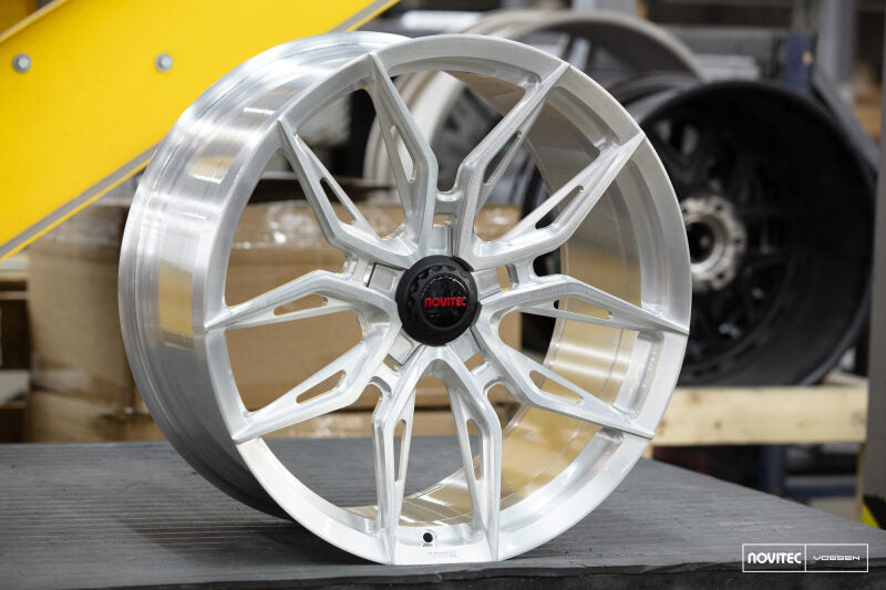 Vossen x Novitec NF11 21x12in - 5x114.3 BP - ET47 - Brushed Gloss Clear Ferrari 458 Rear Wheel