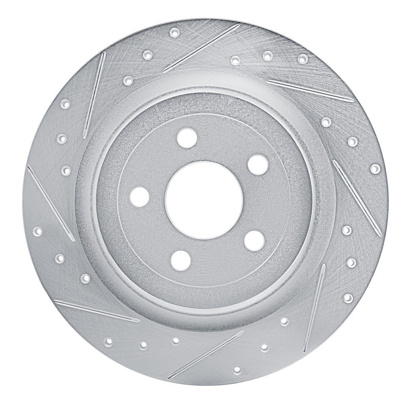 R1 Concepts R1 2021-2025 Ford Mustang Mach-E Rear Left Drilled & Slotted Silver Brake Rotor