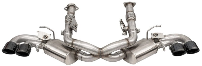 CORSA Performance Corsa 20-25 Corvette C8 3in Valved Cat-Back 4.5in Blk Quad Tips Fits Factory Perf Exhaust DeletesAFM